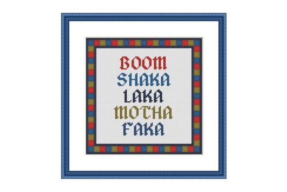 Boom Funny Colorful Cross Stitch Pattern