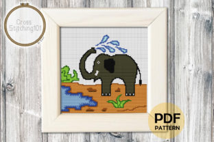 Elephant Modern Cross Stitch Pattern