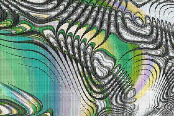Fractal Cross Stitch Pattern - Striped